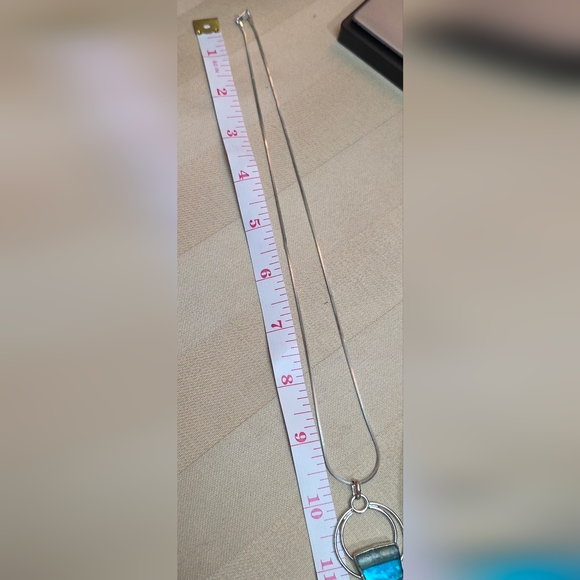 ANCIENT ROMAN GLASS 925 STERLING SILVER DESIGNER SIGNED PENDANT W/ 925 NECKLACE - Picture 2 of 4